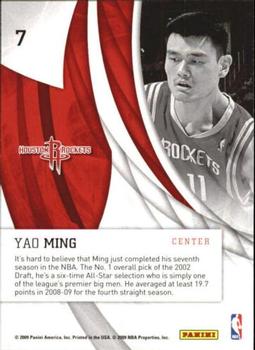 2009-10 Donruss Elite - In the Zone Green #7 Yao Ming Back