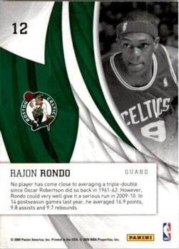 2009-10 Donruss Elite - In the Zone Green #12 Rajon Rondo Back
