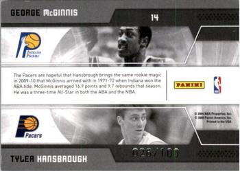 2009-10 Donruss Elite - Passing the Torch Gold #14 George McGinnis / Tyler Hansbrough Back