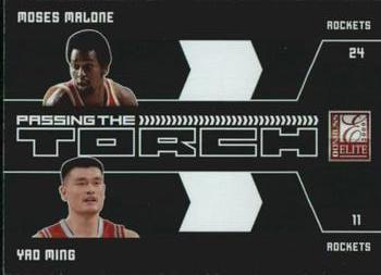 2009-10 Donruss Elite - Passing the Torch Green #5 Moses Malone / Yao Ming Front