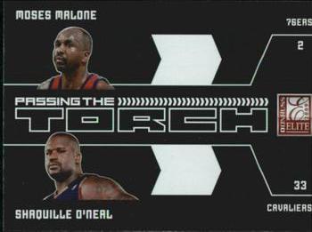 2009-10 Donruss Elite - Passing the Torch Green #8 Moses Malone / Shaquille O'Neal Front