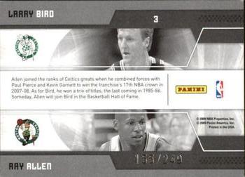 2009-10 Donruss Elite - Passing the Torch Red #3 Larry Bird / Ray Allen Back