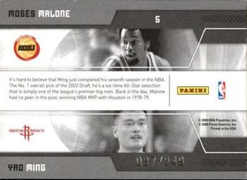 2009-10 Donruss Elite - Passing the Torch Red #5 Moses Malone / Yao Ming Back