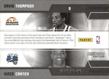 2009-10 Donruss Elite - Passing the Torch Red #6 David Thompson / Vince Carter Back