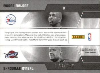 2009-10 Donruss Elite - Passing the Torch Red #8 Moses Malone / Shaquille O'Neal Back