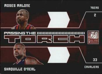 2009-10 Donruss Elite - Passing the Torch Red #8 Moses Malone / Shaquille O'Neal Front