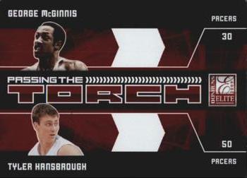 2009-10 Donruss Elite - Passing the Torch Red #14 George McGinnis / Tyler Hansbrough Front