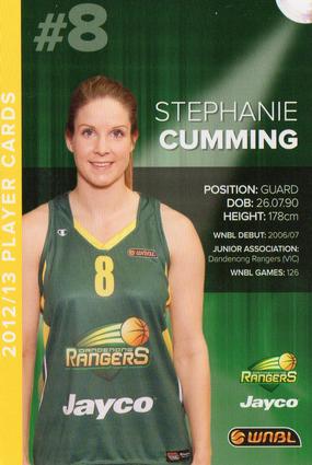 2012-13 WNBL Ambassadors #NNO Stephanie Cumming Front