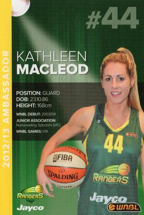 2012-13 WNBL Ambassadors #NNO Kathleen MacLeod Front