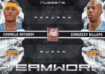 2009-10 Donruss Elite - Teamwork Combos #7 Carmelo Anthony / Chauncey Billups Front