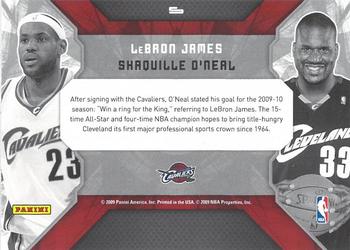 2009-10 Donruss Elite - Teamwork Combos Green #5 LeBron James / Shaquille O'Neal Back