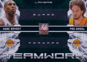2009-10 Donruss Elite - Teamwork Combos Green #13 Kobe Bryant / Pau Gasol Front