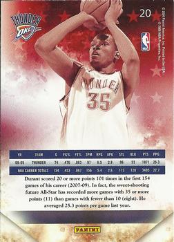2009-10 Panini - All-Pro #20 Kevin Durant Back