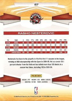2009-10 Panini - Glossy #87 Rasho Nesterovic Back