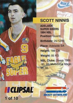 1994 Adelaide Super Sixers #1 Scott Ninnis Back