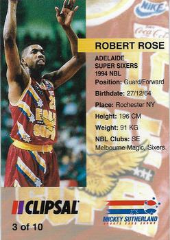 1994 Adelaide Super Sixers #3 Robert Rose Back