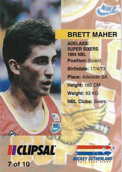 1994 Adelaide Super Sixers #7 Brett Maher Back
