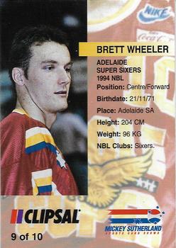 1994 Adelaide Super Sixers #9 Brett Wheeler Back
