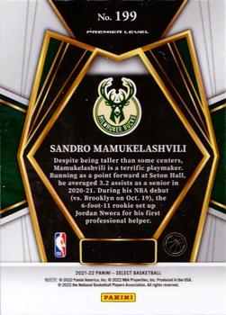 2021-22 Panini Select #199 Sandro Mamukelashvili Back