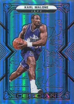 2021-22 Panini Obsidian - Electric Etch Blue Flood #144 Karl Malone Front