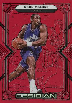 2021-22 Panini Obsidian - Electric Etch Red Flood #144 Karl Malone Front