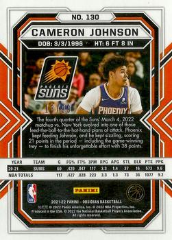 2021-22 Panini Obsidian - Electric Etch Red Yellow Green Flood #130 Cameron Johnson Back