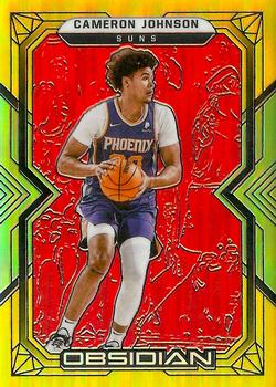 2021-22 Panini Obsidian - Electric Etch Red Yellow Green Flood #130 Cameron Johnson Front