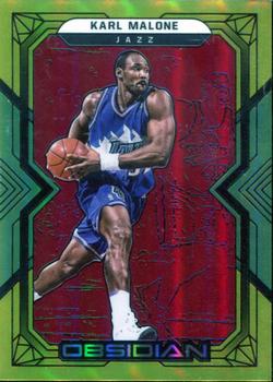 2021-22 Panini Obsidian - Electric Etch Red Yellow Green Flood #144 Karl Malone Front