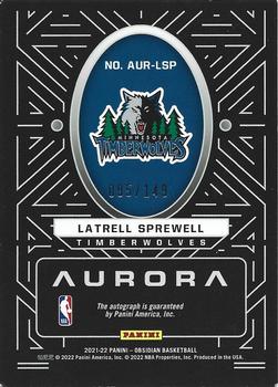 2021-22 Panini Obsidian - Aurora Autographs #AUR-LSP Latrell Sprewell Back