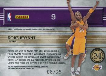 2009-10 Panini Absolute Memorabilia - Marks of Fame Materials Signatures #9 Kobe Bryant Back