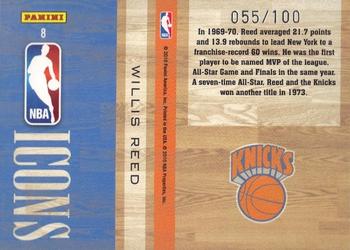 2009-10 Panini Absolute Memorabilia - NBA Icons #8 Willis Reed Back