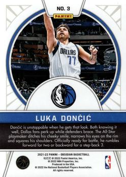 2021-22 Panini Obsidian - Tunnel Vision Electric Etch Green #3 Luka Doncic Back