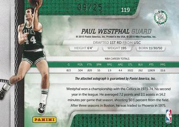 2009-10 Panini Absolute Memorabilia - Spectrum Signatures Platinum #119 Paul Westphal Back