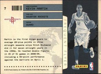 2009-10 Panini Absolute Memorabilia - Retail Frequent Flyer #7 Kevin Martin Back