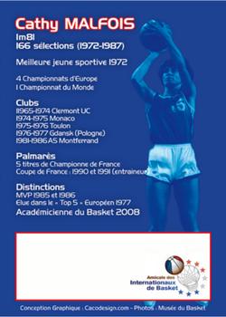 2013 Amicale des Internationaux de Basket Légendes du Basket Français: Série 2 #NNO Cathy Malfois Back