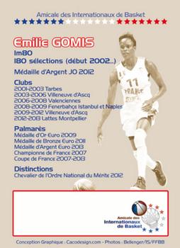 2014 Amicale des Internationaux de Basket Légendes du Basket Français: Série 3 #NNO Emilie Gomis Back