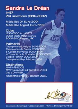 2015 Amicale des Internationaux de Basket Légendes du Basket Français: Série 4 #NNO Sandra Le Dréan Back