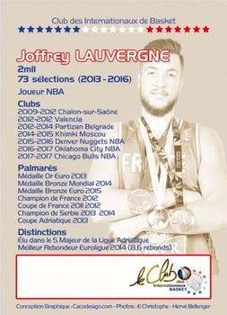 2017 Amicale des Internationaux de Basket Légendes du Basket Français: Série 5 #NNO Joffrey Lauvergne Back