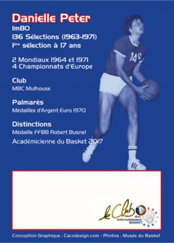 2018 Amicale des Internationaux de Basket Légendes du Basket Français: Série 6 #NNO Danielle Peter Back