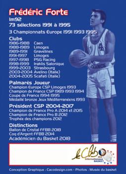 2019 Amicale des Internationaux de Basket Légendes du Basket Français: Série 7 #NNO Frédéric Forte Back