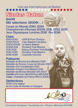 2019 Amicale des Internationaux de Basket Légendes du Basket Français: Série 7 #NNO Nicolas Batum Back