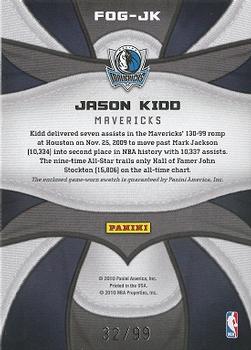 2009-10 Panini Certified - Fabric of the Game Jersey Number #FOG-JK Jason Kidd Back