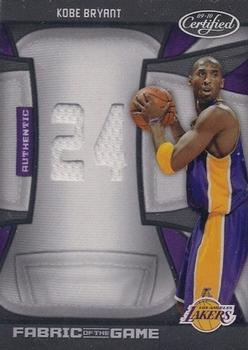 2009-10 Panini Certified - Fabric of the Game Jersey Number #FOG-KB Kobe Bryant Front