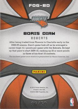 2009-10 Panini Certified - Fabric of the Game Jersey Number #FOG-BD Boris Diaw Back
