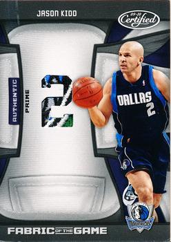 2009-10 Panini Certified - Fabric of the Game Jersey Number Prime #FOG-JK Jason Kidd Front