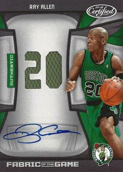 2009-10 Panini Certified - Fabric of the Game Jersey Number Signatures #FOG-RA Ray Allen Front