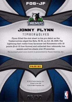 2009-10 Panini Certified - Fabric of the Game NBA Die Cuts #FOG-JF Jonny Flynn Back