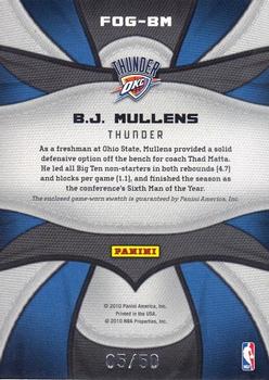 2009-10 Panini Certified - Fabric of the Game NBA Die Cuts #FOG-BM B.J. Mullens Back