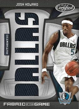 2009-10 Panini Certified - Fabric of the Game Team Die Cuts #FOG-JH Josh Howard Front