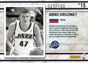 2009-10 Panini Certified - Imports Blue #15 Andrei Kirilenko Back